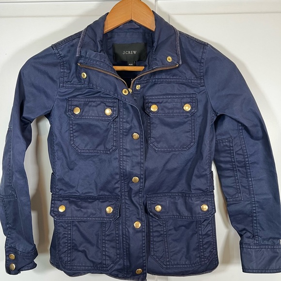 J. Crew Jackets & Blazers - J. Crew | Women's | Downtown Field | Jacket | Cotton | Navy | Petite | XXS